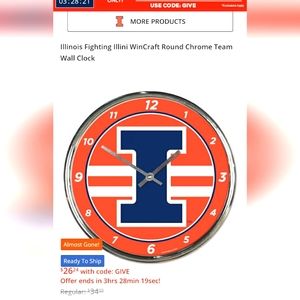 Fighting Illini Wall Clock